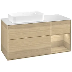 Villeroy und Boch Finion Waschtischunterschrank G691PCPC 120x60,3x50,1cm, Regal rechts Oak Veneer, Oak Veneer