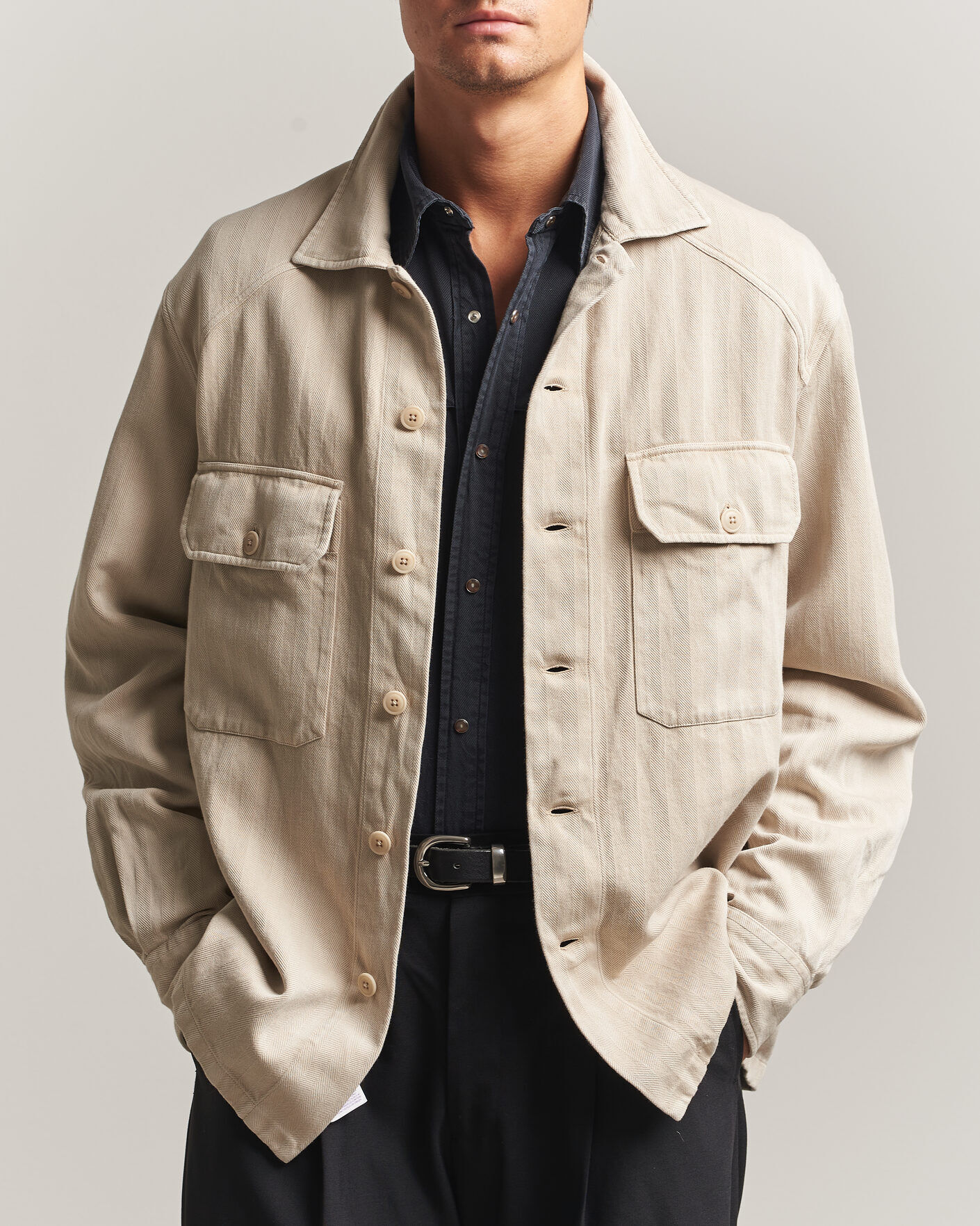 Ralph Lauren Purple Label Long Sleeve Shirt Campagne men L Beige