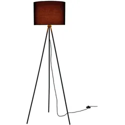 Helloshop26 - Stehlampe (1 x E27-Fassung) (150 cm x 60 cm) Lampenschirm (schwarz) Sonnenschirm und dreibeinige Stehlampe