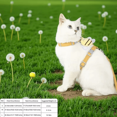 Inspire Curations BuzzBuddy Bee Cat Harness And Leash Set yellow Bee 1.2m Rope s