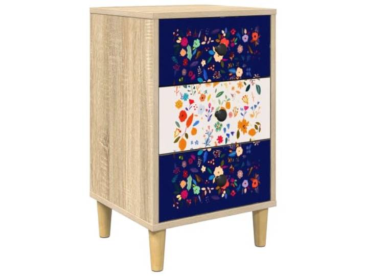 PUGYNBK Nachttisch Mainz Sonoma Eiche 36 x 33 x 60 cm Robustes Holz, geräumige Aufbewahrung, modernes Design, einfache Reinigung