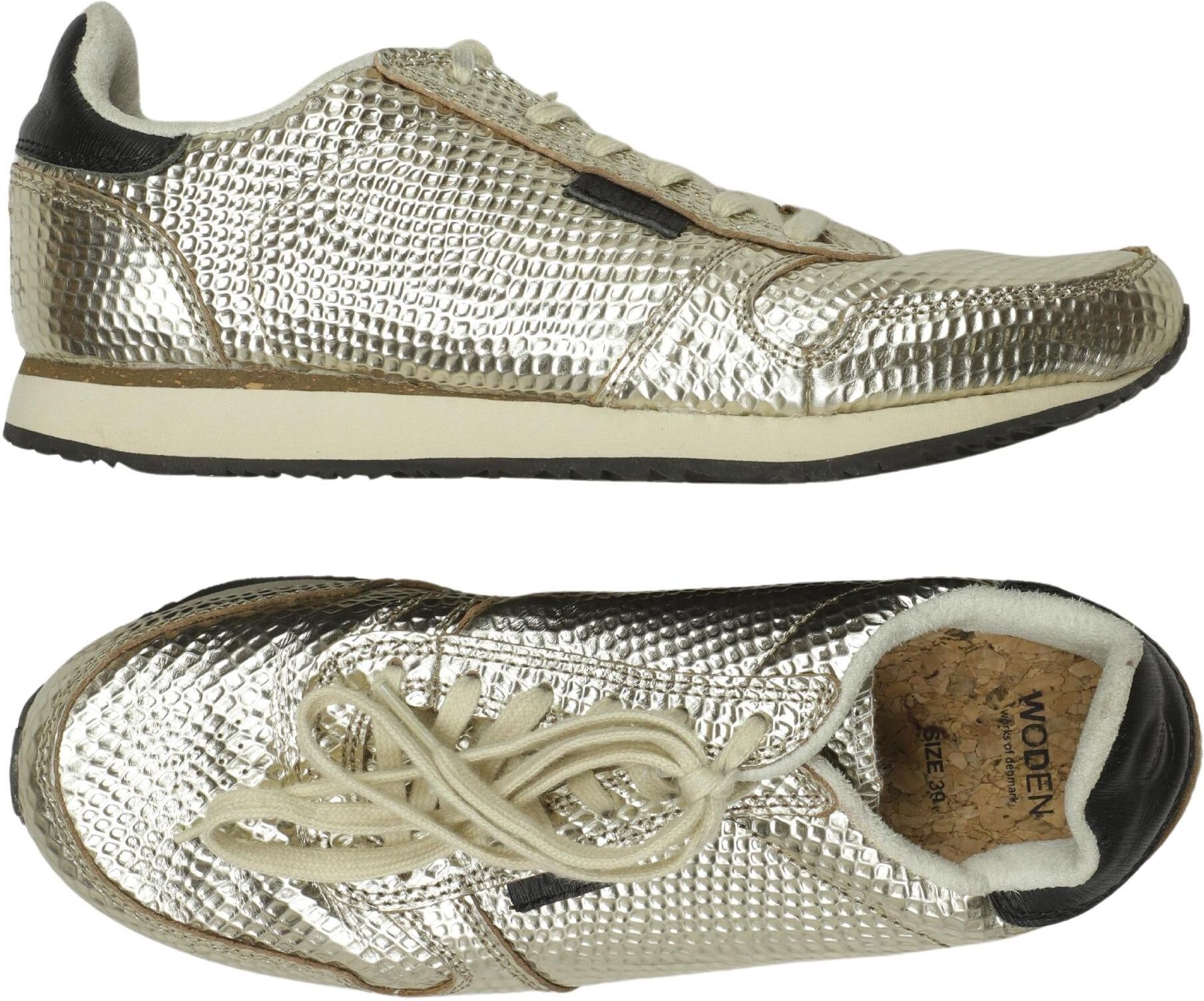 Woden Damen Sneaker, Silber, Gr. EU 39, kein / Etikett - Second Hand