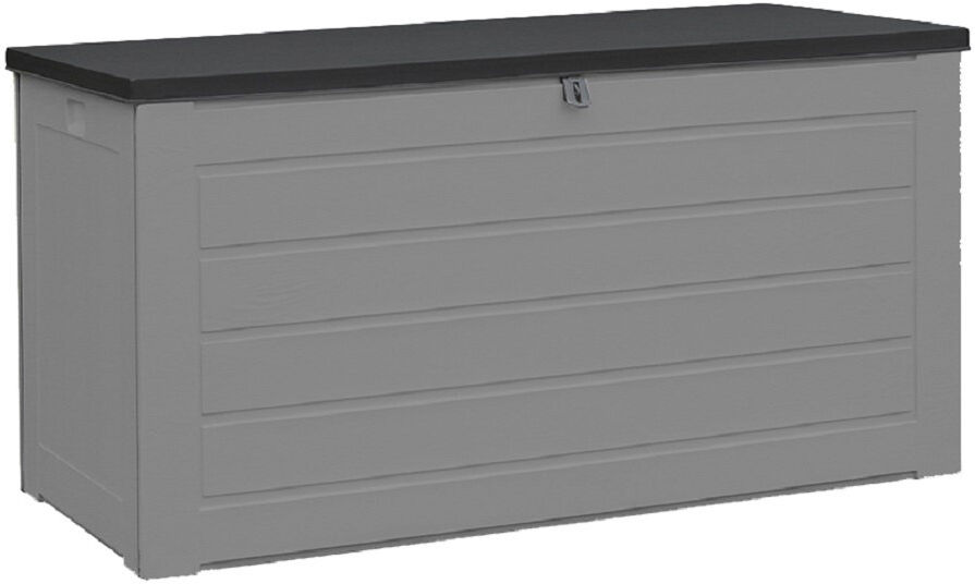 WFX Utility 146cm W 680L Water Resistant Plastic Lockable Deck Box in Grey Grey 75cm H X 146cm W X 71cm D