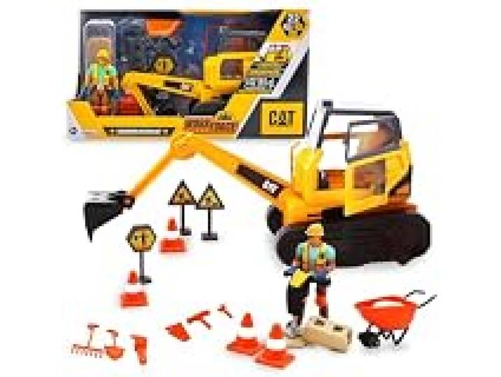 Caterpillar Toys Pelleteuse de Chantier élégante et réaliste avec Accessoires – Jouet de Construction pour Enfants – Couleurs