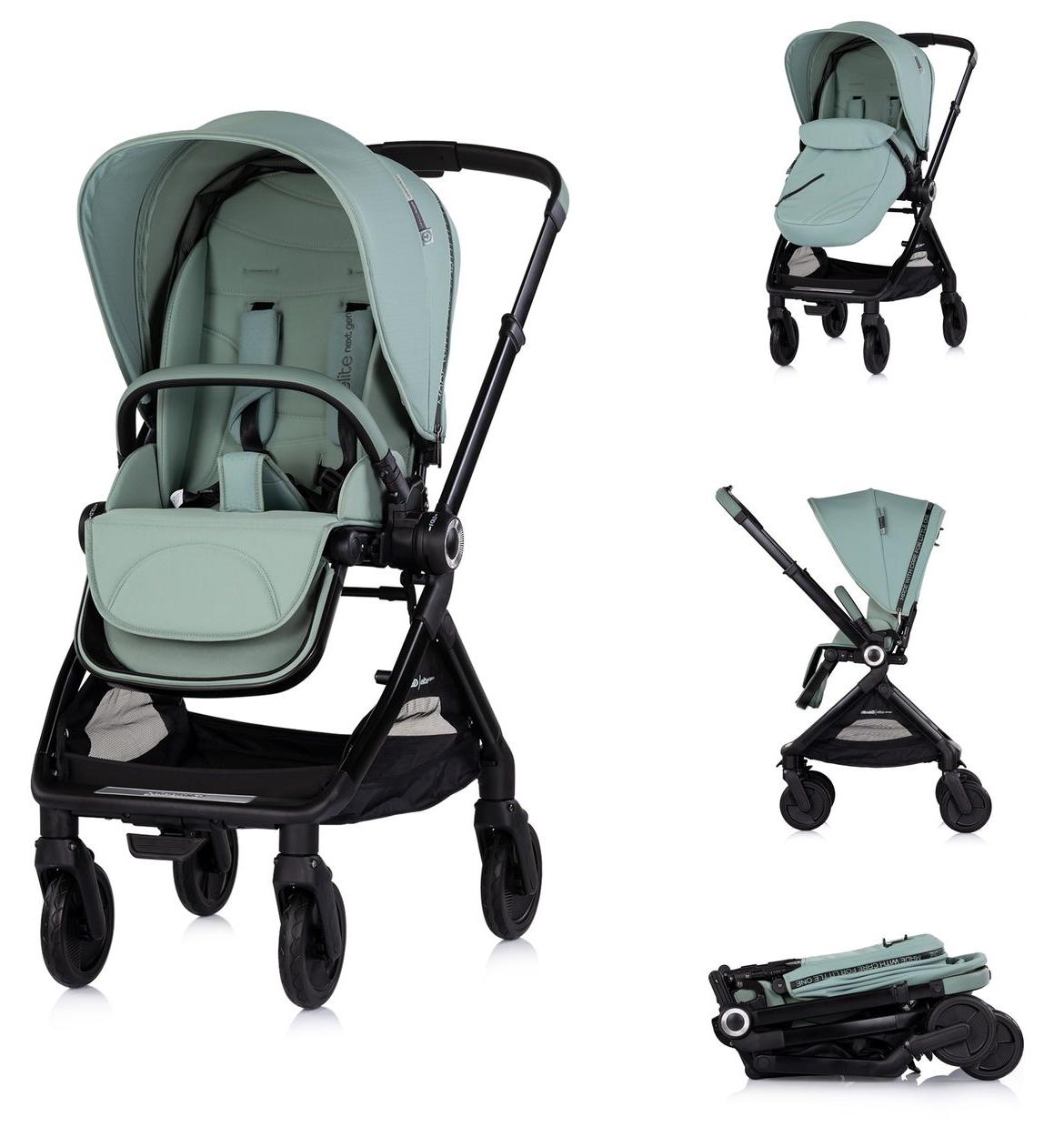Chipolino Kombikinderwagen Elite 2 in 1 next GEN klappbar Fußsack Moskitonetz