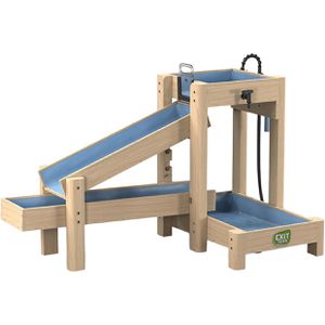 EXIT-Toys Wasserbahn AquaFlow 200, auf 3 Ebenen, mit Handpumpe, Schleuse und Wasserhahn, aus Holz