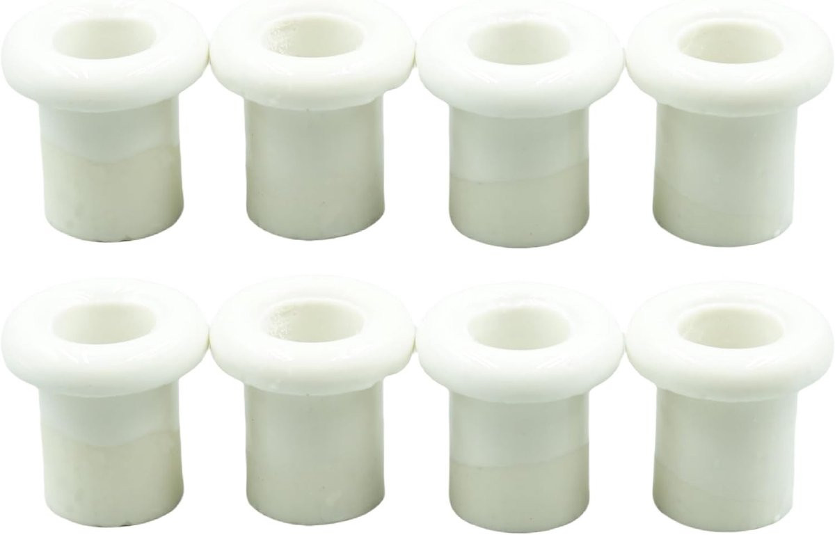 Set van 8 porseleinen isolatoren voor textielkabels in vintage stijl