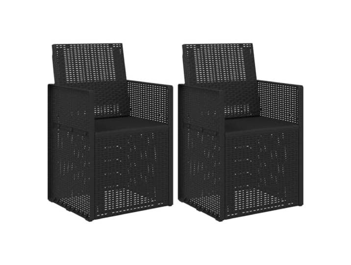 Coespram Garten Essstühle 2er Set Anthrazit Klappbar 53x47x88,5 cm PP Wetterfeste Armstühle mit klappbarer Lehne für Terrasse und Balkon. Platzsparend unter Tische schiebbar.