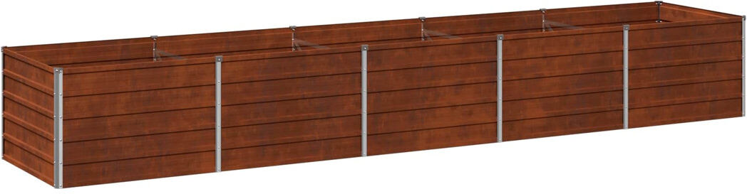 Rio Raised Garden Bed Rusty 55cm H x 400cm W x 80cm D