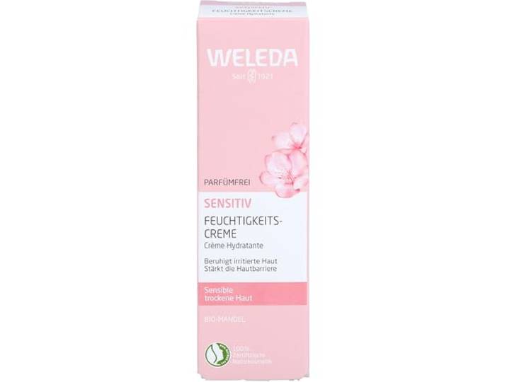 WELEDA Sensitive vochtinbrengende crème parfumvrij met biologische amandelolie voor de gevoelige, droge huid, 30 ml crème