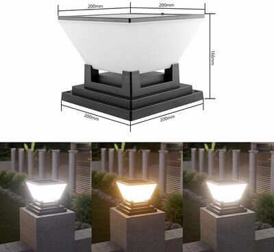 Uplift Treasures Solar Post Cap Garden LED Light 7.87 In