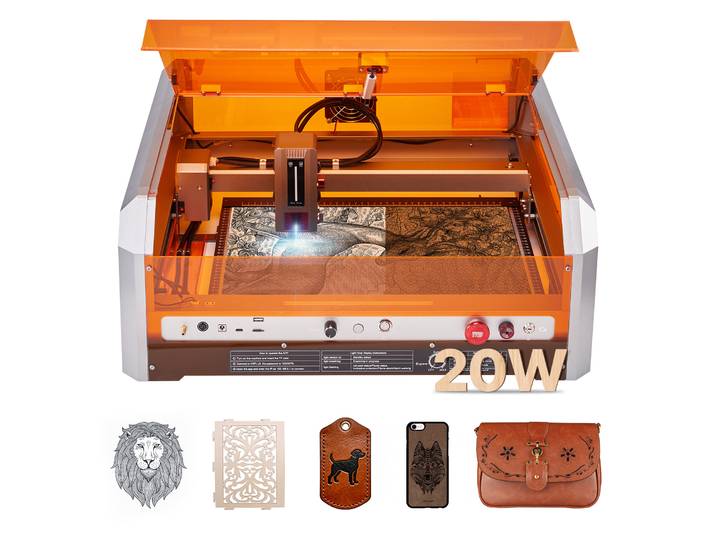 Vevor Graveur Laser 20 W Machine Gravure Et Decoupe Laser Avec Camera Integree\, Zone De Travail 40 X 40 Cm\, Vitesse De Gravure 30000 Mm/min\, Pour Bois\, Cuir\, Verre\, Papier\, Certains Metaux\, Classe 1