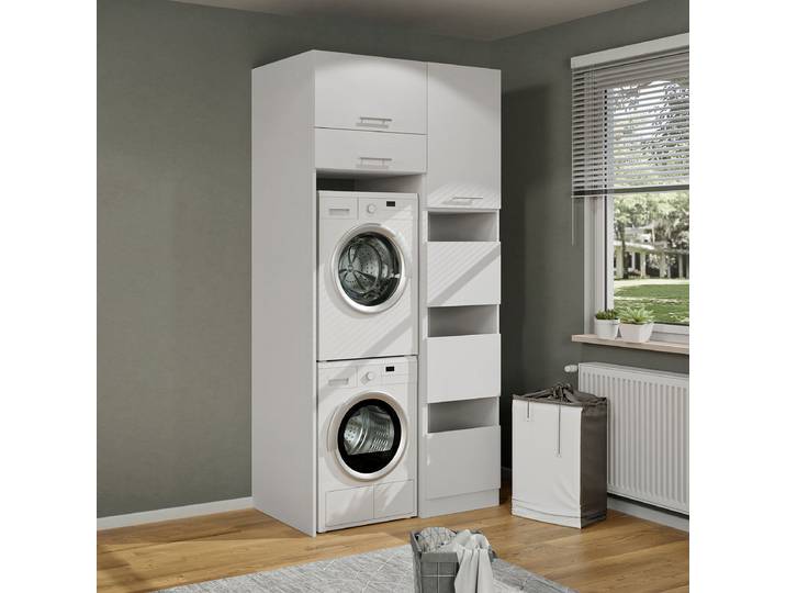 Set de buanderie N 118cm Blanc/Blanc