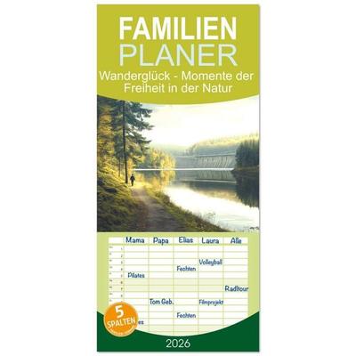 Familienplaner 2026 - Wanderglück - Momente der Freiheit in der Natur mit 5 Spalten (Wandkalender, 21 x 45 cm) CALVENDO