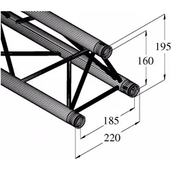 Alutruss DECOLOCK DQ3-S200 3-Punkt-Traverse sw, Montage Lichttechnik, Schwarz