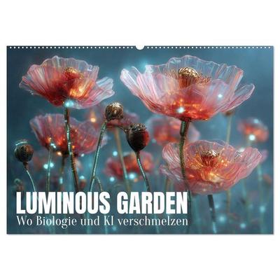 Luminous Garden. Wo Biologie und KI verschmelzen (Wandkalender 2027 DIN A2 quer), CALVENDO Monatskalender
