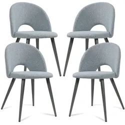Esszimmerstuhl Karijoki 4er Set Webstoff Grau [en.casa]