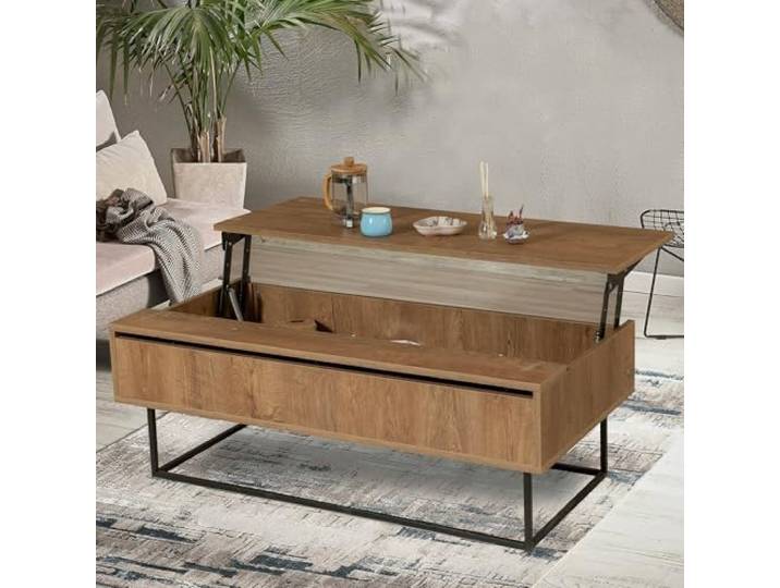 Dmora Couchtisch Alhina 120x60x43h cm Braun, 2 Fächer