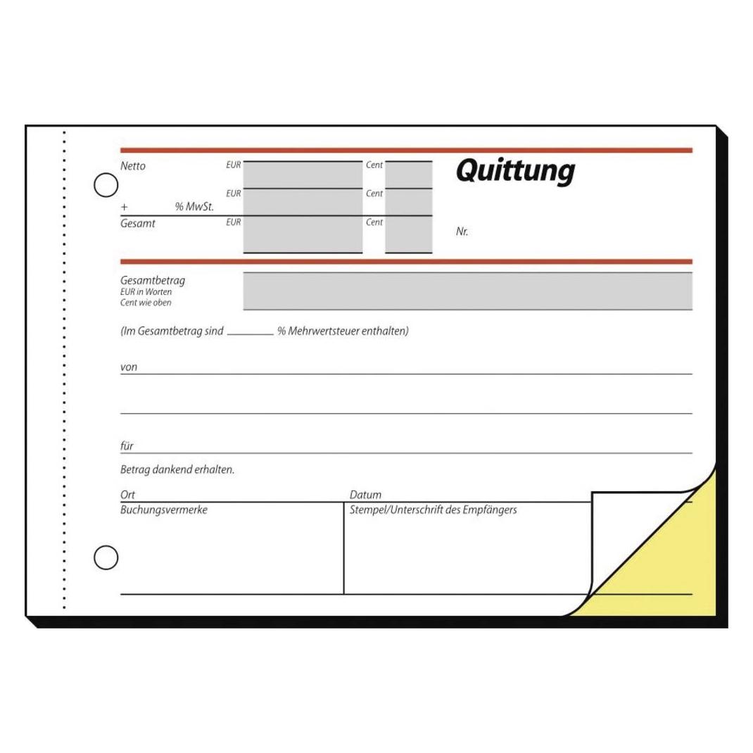 Sigel Quittungsblock Papierformat: DIN A6 quer selbstdurchschreibend: Ja (SD021)