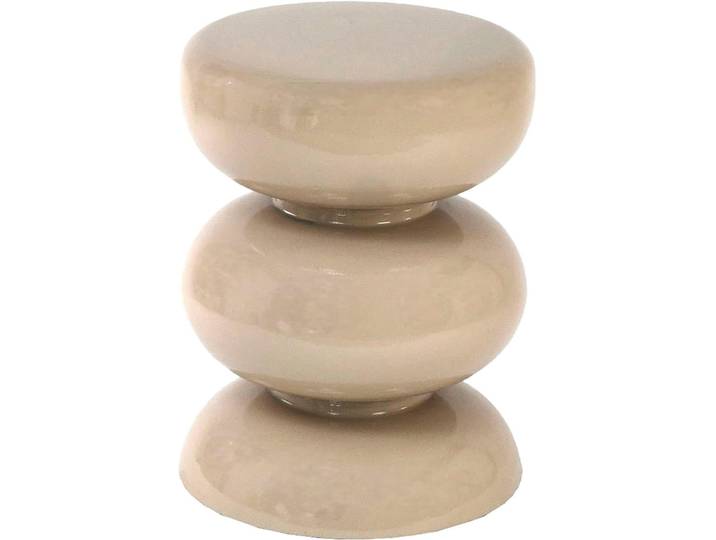 Beistelltisch PAROLI, beige (creme, creme, creme), B:36cm H:46cm T:36cm, Tische, Beistelltisch, glänzende Pulverbeschichtung