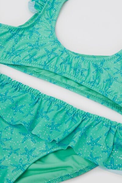 Calzedonia Dívčí Dvoudílné Plavky Glittery Starfish Dívka Zelená Velikost 12