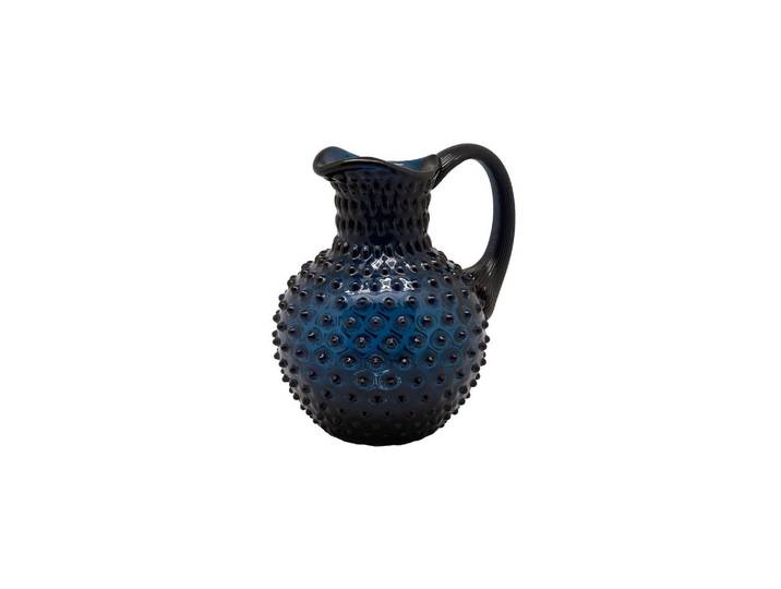 Carafe en verre bleu nuit, design minimaliste, H23 cm - Chehoma,