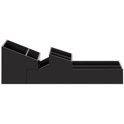 spirella Kosmetik Aufbewahrung Make up Organiser Skyline aus ABS individuell erweiterbar 2-teilig - passt in Spiegelschränke 8,5x30,7x7cm Schwarz