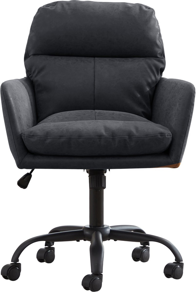 Zwarte PU lederen ergonomische bureaustoel voor kantoor en thuiswerkplek