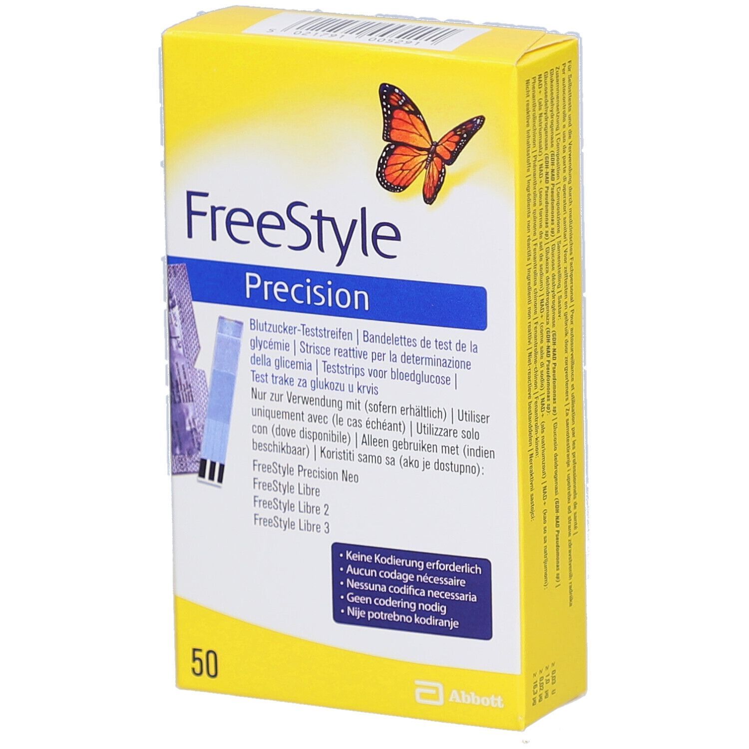 Freestyle Precision Blutzucker Teststr.o.Codierung 50 St Teststreifen
