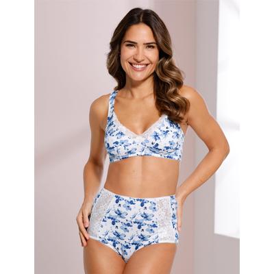 Bügelloser BH, Damen, Gr. 95, Cup C, blau (weiß, marine, bedruckt, marine), 95% Baumwolle, 5% Elasthan, BHs