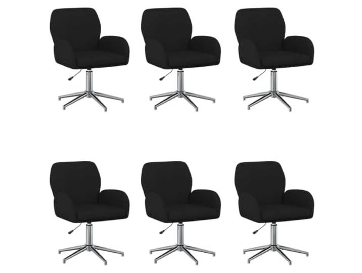 HKTMGDNG Bürostühle 6er Set Drehstuhl Höhenverstellbar Schwarz Stoff Ergonomisches 6er Set Drehsessel für Arbeitszimmer und Konferenzraum mit bequemer Schaumstoff-Polsterung und Metallrahmen.