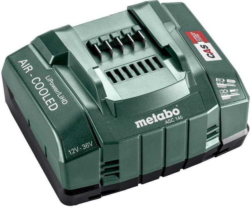 Akku-Ladestation METABO "Metabo Ladegerät ASC 145 13485 V", schwarz (weiß, neutral), Ladegeräte, Akku-Ladestation weiß, neutral Einheitsgröße