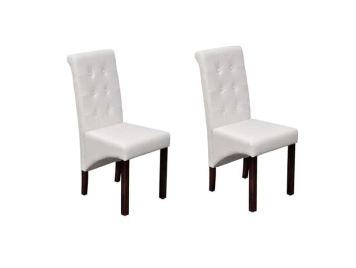 Todiikf Esszimmerstühle 2er Set Weiß Kunstleder Massivholzbeine Ergonomische Küchendeko für Esszimmer und Küche mit pflegeleichtem Kunstlederbezug und stabilen Holzbeinen bis 110 kg.