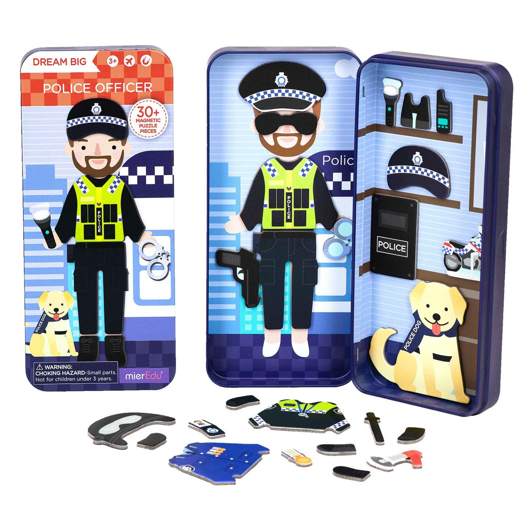 mierEdu Magnetspiel Box Dress Up - Polizist zum Ankleiden I Fördert Motorik + Fantasie I Ideal für Zuhause (ME086)