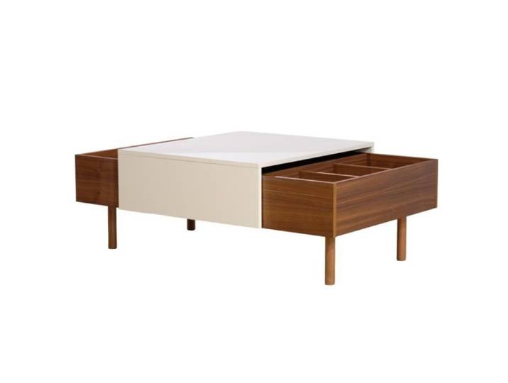 Table basse plaquée noyer et