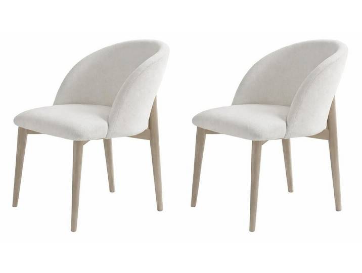 Xlmoebel Esszimmerstuhl Zweierset weißer gepolsterter Stühle für das Esszimmer (2er-Set), Made in Europa