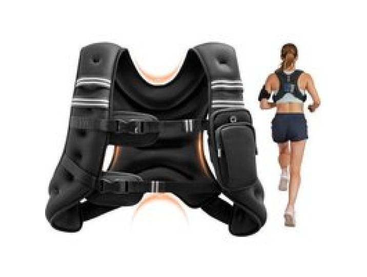 VEVOR Gewichtsvest 7,32 kg met reflecterende streep, verstelbare gesp, lichaamsgewichtsvest voor mannen en vrouwen, trainingsuitrusting voor krachttraining, hardlopen, joggen, fitness, afvallen