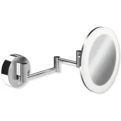 Hewi LED-Kosmetikspiegel 950.01.26040 5-fache Vergrößerung, Ø 200mm, 5-fach, beleuchtet, verchromt