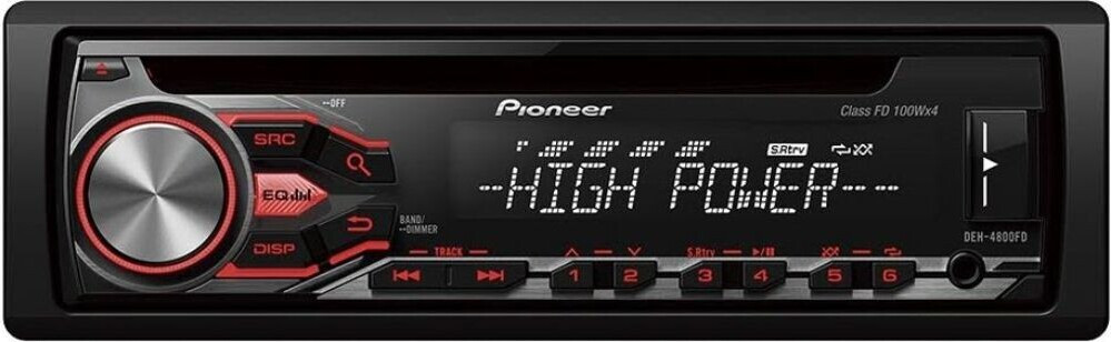Pioneer DEH-4800FD Autoradio, zwart, 1 DIN, 400 W, CD, CD-R, CD-RW, Android, afneembaar