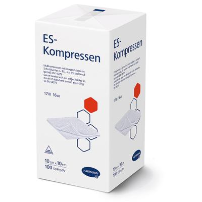 Es-Kompressen unsteril 10x10 cm 16fach 100 St Kompressen