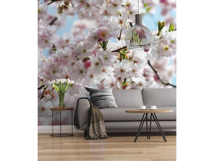 Komar Vlies Fototapete SPRING 300x250 cm Tapete, Wand Dekoration, Kirschblüten, Blumen, Hanami, Frühling, Schlafzimmer, Wohnzimmer 507-DV3