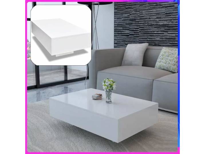 Table basse Blanche Haute brillance - kelinthroom®