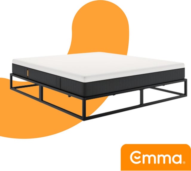 Emma Original Metalen Bed - Zwart - B/D: 90 x 200 cm