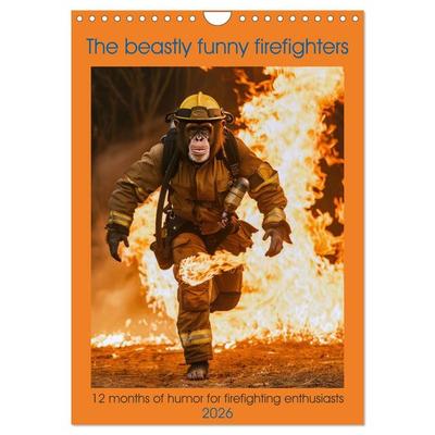 The beastly funny firefighters (Wall Calendar 2026 DIN A4 portrait), CALVENDO 12 Month Wall Calendar