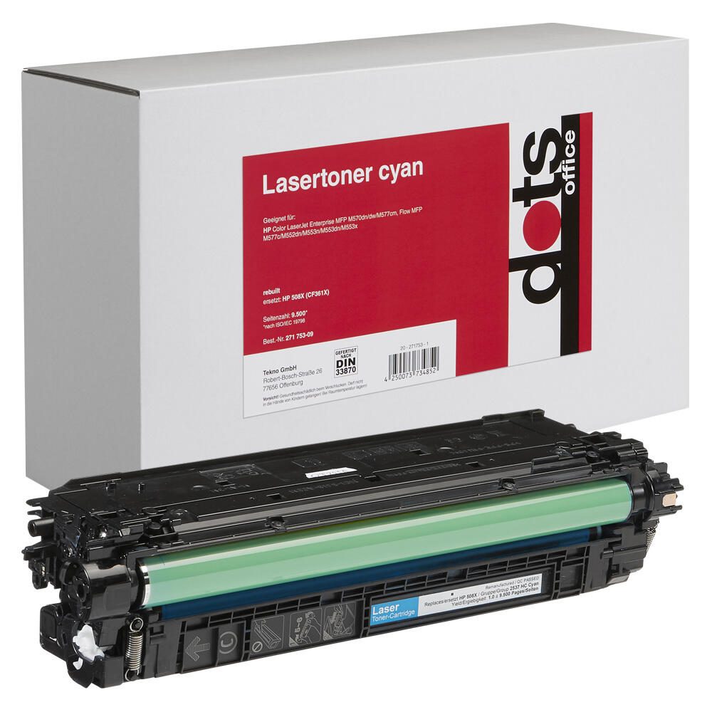 dots Toner kompatibel zu HP 508X (CF361X) cyan 2537,3003-DOTS