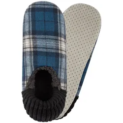 camano Cosy Checks Slipper Hausschuhe Herren 5577 - dark saphire 41-42