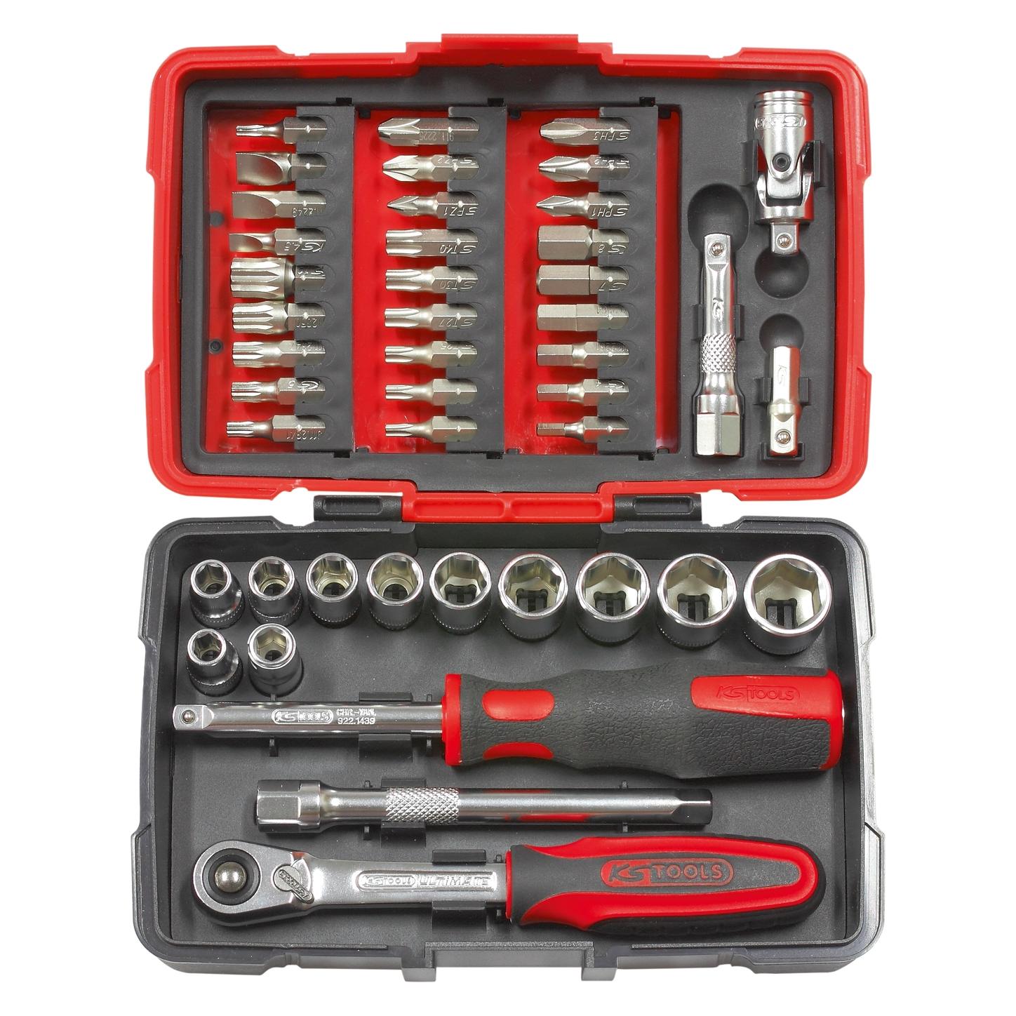 KS Tools ULTIMATE-Steckschlüssel- und Zubehörset 1/4", 44-teilig (922.0644)