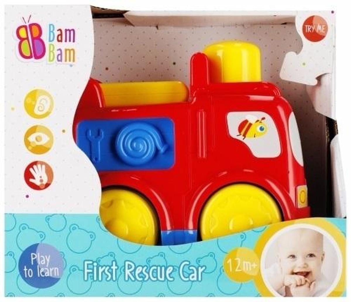 BAM BAM Kleine Brandweerauto met aandrijving voor kinderen