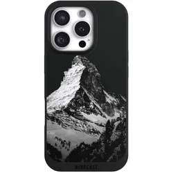 Nivocase Handyhülle für Apple iPhone 16 Pro Hülle NIVOpure Case Schwarz Alpspitze Berg Schnee (Apple iPhone 16 Pro), Smartphone Hülle, Schwarz