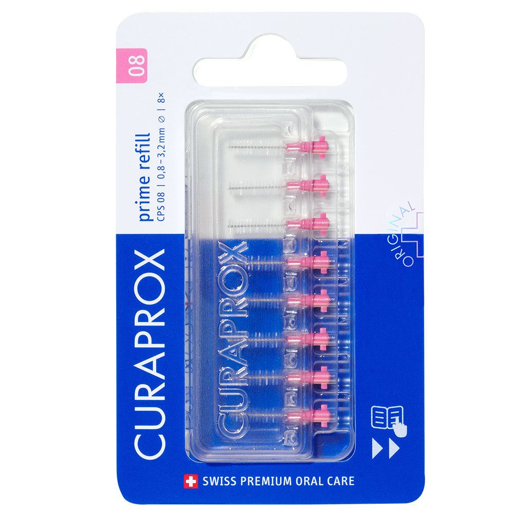 Curaprox CPS 08 prime Interdentalbürsten Refill 8 St Zahnbürste